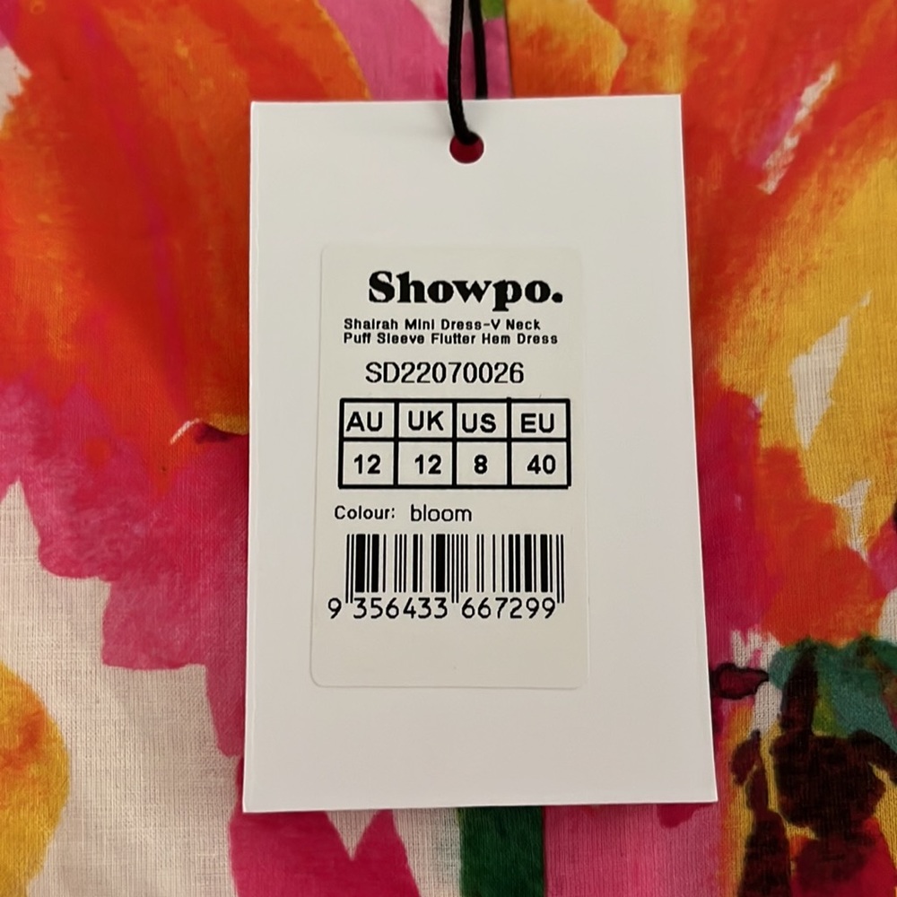 SHOWPO Bloom Print Mini Dress (US8) - Picture 4 of 4